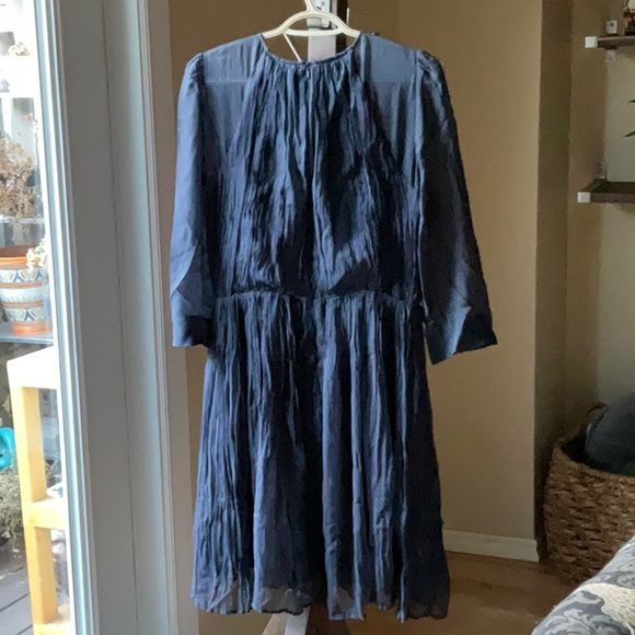Navy chiffon dress - Picture 4 of 4